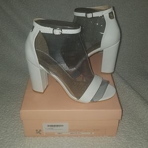 Open toe block heels